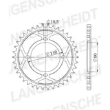 Steel-Rear Sprocket / Chain Wheel Supersprox 530/38t black 12402-38