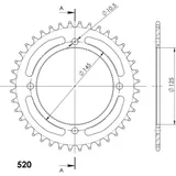 Alu-Kettenrad Supersprox 520/41Z rot 12509AR41