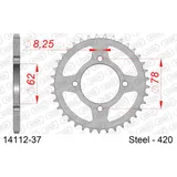 Alu-Kettenrad AFAM 525 - 45Z Gun Metal 1381545 Alu-Kettenrad AFAM 525 - 45Z Gun Metal 1381545