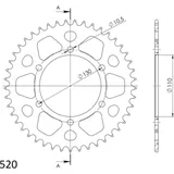 Alu-Rear Sprocket / Chain Wheel Supersprox 520/43t red 13812AR43 Alu-Rear Sprocket / Chain Wheel Supersprox 520/43t red 13812AR43