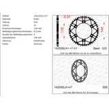 Stahl-Kettenrad AFAM 428 - 47Z Silber 1420047