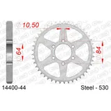 Stahl-Kettenrad AFAM 520 - 46Z Silber 1420646