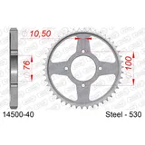 Steel Chain Wheel - Rear Sprocket AFAM 520 - 39t SILVER 1431039