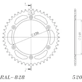 Alu-Rear Sprocket / Chain Wheel Supersprox 520/42t black 14501AK42