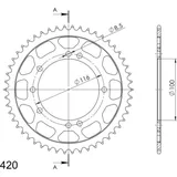 Steel-Rear Sprocket / Chain Wheel Supersprox 420/54t black 16104-54