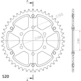 Stealth-Rear Sprocket / Chain Wheel Supersprox 520/51t red 16403R51