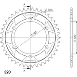 Stahl-Kettenrad Supersprox 520/45Z schwarz 16404-45