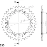 Stealth-Kettenrad Supersprox 530/37Z rot