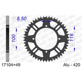 Steel Chain Wheel - Rear Sprocket AFAM 525 - 38t BLACK 1661038