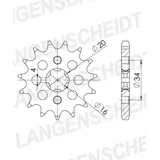 Front Sprocket Supersprox 428/16t 28200-16