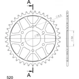 Steel-Rear Sprocket / Chain Wheel Supersprox 520/37t black 30812-37