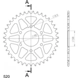 Alu-Rear Sprocket / Chain Wheel Supersprox 520/37t silver