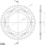 Stealth-Rear Sprocket / Chain Wheel Supersprox 520/44t gold 35304S44