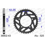 Steel Chain Wheel - Rear Sprocket AFAM 525 - 46t BLACK 3580246