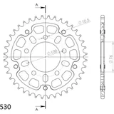 Stealth-Kettenrad Supersprox 530/36Z schwarz 37090K36
