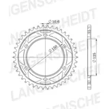 Alu-chain wheel - rear sprocket Esjot 525 - 44t silver 45501-44