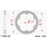 Stahl-Kettenrad AFAM 420 - 48Z Silber 4710148