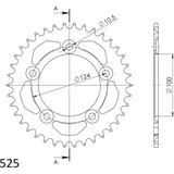 Alu-Kettenrad Supersprox 525/37Z schwarz 51614AK37