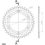 Alu-Rear Sprocket / Chain Wheel Supersprox 520/38t black 72304AK38