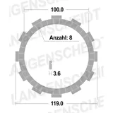 Clutch Plates - Friction - FCC for: Honda 22201-KY1-000 Clutch Plates - Friction - FCC for: Honda 22201-KY1-000