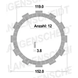 Kupplungslamellen Reiblamelle FCC für: Honda 22201-MBB-000, Honda 22201-MBT-F20