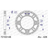 Steel Chain Wheel - Rear Sprocket AFAM 428 - 50t SILVER 4720050