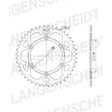 Alu-Kettenrad Esjot 520 - 48Z silber 93501-48