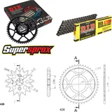 Kettensatz Stahl für: HONDA MTX80 R2 87-87 15-45-126 DID428HD Clip