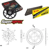 Chain Kit - Steel - for: HONDA MTX80 R2 87-87 15-45-126 DID428VX rivet