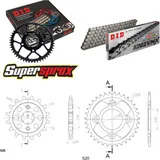 Kettensatz Stahl für: HONDA CM400 T 81-82 16-35-102 DID520ZVM-X Endlos