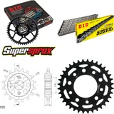 Kettensatz Stahl für: HONDA XBR500 27PS 87-89 14-36-106 DID525VX3 Niet