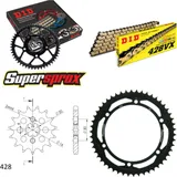 Kettensatz Stahl für: KAWASAKI KMX125 80 km/h 14-50 00-03 14-50-126 DID428VX(G&B) Endlos