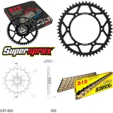 Kettensatz Stahl für: HUSQVARNA CR125 98-08/WR125 98-13 13-50-114 DID520VX3(G&B) Niet