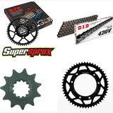 Kettensatz Stahl für: RIEJU MRT50 Cross 09-13/MRT50 Supermo 11-52-132 DID420V Clip