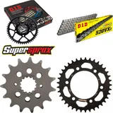 Kettensatz Alu schwarz für: DUCATI 750 SS 91-98/888 Strad 15-37-096 DID520VX3 Niet