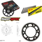 Kettensatz Alu schwarz für: HUSQVARNA SM125 S 00-06 14-49-114 DID520VX3 Clip