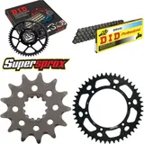 Kettensatz Alu schwarz für: HUSQVARNA TE400 98-00/TE410 9 13-48-116 DID520 Clip