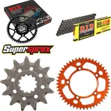 Kettensatz Alu orange für: KTM SX60 98-99/SX65 00-01 13-48-112 DID420D Clip