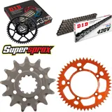 Kettensatz Alu orange für: KTM SX60 98-99/SX65 00-01 13-48-112 DID420V Clip