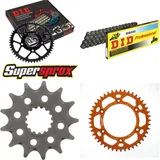 Kettensatz Alu orange für: KTM 125 LC2 97-00/Sting 125 8 13-45-110 DID520 Clip