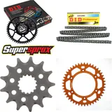Kettensatz Alu orange für: KTM 125 LC2 97-00/Sting 125 8 13-45-110 DID520NZ Clip