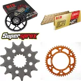 Chain Kit - ALU - orange for: KTM 125 LC2 97-00/Sting 125 8 13-45-110 DID520ERT2(G&G) Clip