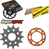 Kettensatz Alu orange für: KTM 125 LC2 97-00/Sting 125 8 13-45-110 DID520VX3(G&B) Endlos