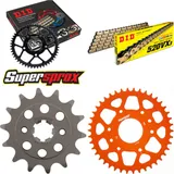 Kettensatz Alu orange für: KTM 200 Duke 15- 14-42-118 DID520VX3(G&B) Niet