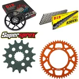 Kettensatz Alu orange für: KTM EGS620 LC4 94-94/EXC620 LC 15-50-118 DID520VX3 Niet