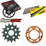 Chain Kit - ALU - orange for: KTM EGS400 LC4 93-98/EGS400 LC 15-45-118 DID520VX3 rivet