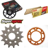 Kettensatz Alu orange für: KTM SXC400 Tiainen Replica 99- 14-45-118 DID520ERT2(G&G) Clip