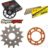 Kettensatz Alu orange für: KTM SXC400 Tiainen Replica 99- 14-45-118 DID520VX3(G&B) Endlos