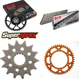 Kettensatz Alu orange für: KTM SXC400 Tiainen Replica 99- 14-45-118 DID520ZVM-X Endlos