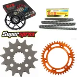 Chain Kit - ALU - orange for: KTM EXE125 Enduro 00-01/EXC250 14-40-118 DID520NZ Clip